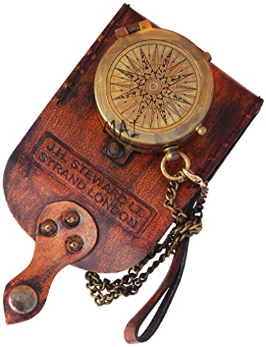 Antique Engraved Camping Pocket Compass for Navigation