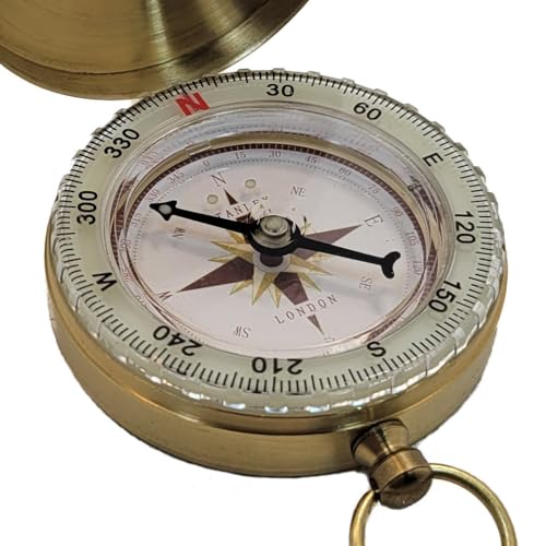 Glow in the Dark Waterproof Brass Pocket Compass
