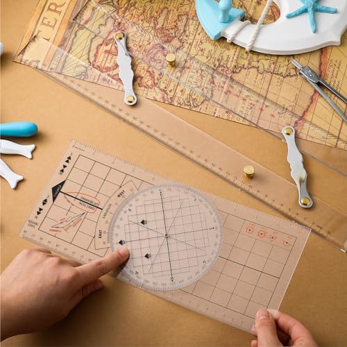 Marine Navigation Set: Ruler, Divider & Protractor