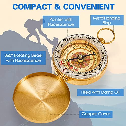 Glow-in-the-Dark Pocket Compass Set for Kids