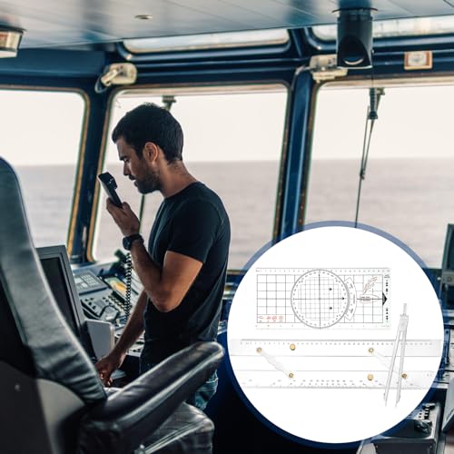 Marine Navigation Set: Ruler, Divider & Protractor