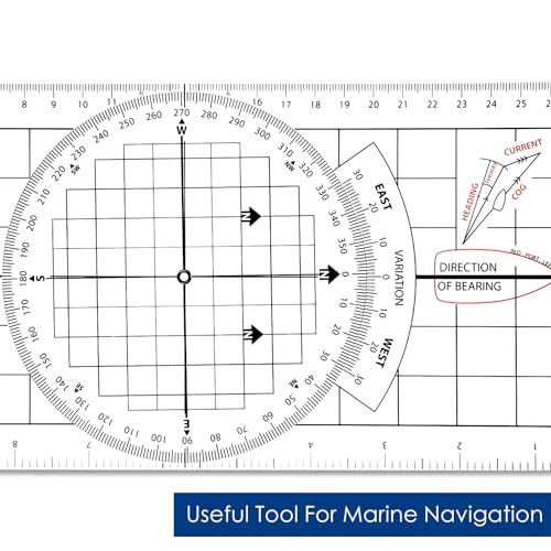Marine Navigation Set: Ruler, Divider & Protractor