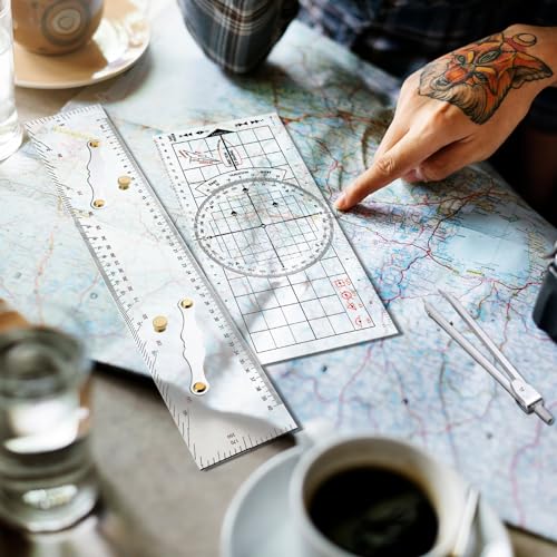 Marine Navigation Set: Ruler, Divider & Protractor