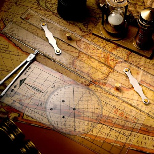 Marine Navigation Set: Ruler, Divider & Protractor