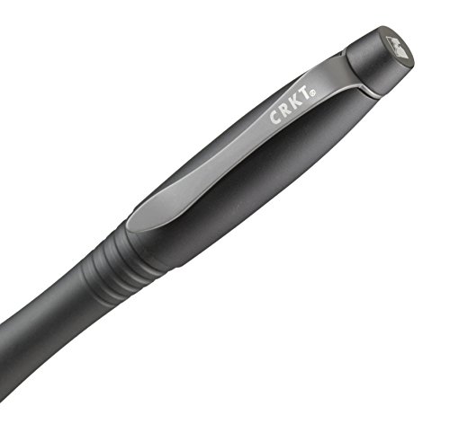 CRKT Williams Tactical Pen: Low Profile, EDC Self Defense Survival Pen Made of Black Anodized Aluminum with Pressurized Ink Cartridge and Pocket Clip TPENWK