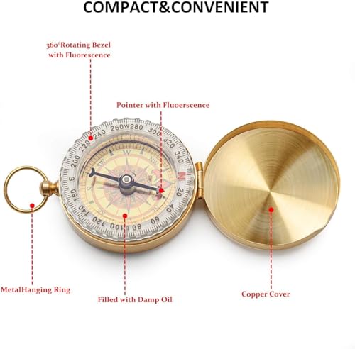 2-Pack Metal Camping Survival Compasses for Outdoor Navigation