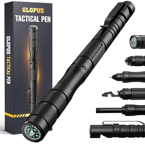 Gifts for Men, 9 in 1 Tactical Pen, Dad Gifts for Fathers Day, Father's Day Gifts from Daughter/Wife, Multitool Pen With Glass Breaker + Ballpoint + Fire Starter + Compass + Whistle + Multi-tool Head
