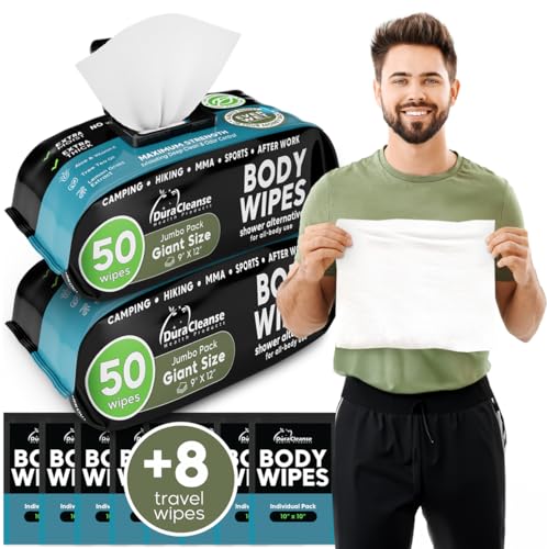 Men's XL No Rinse Body Wipes - 2 Pack