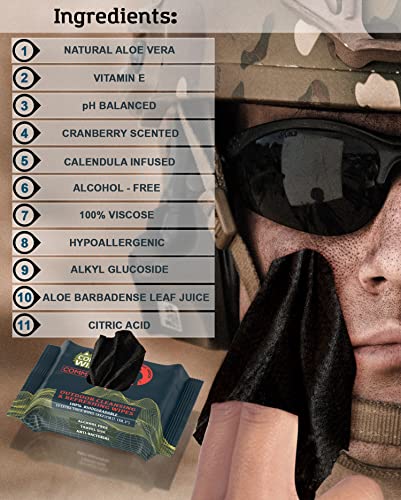 Biodegradable Camouflage Wet Wipes - 25 Pack
