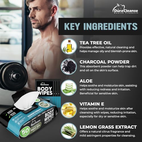 Men's XL No Rinse Body Wipes - 2 Pack