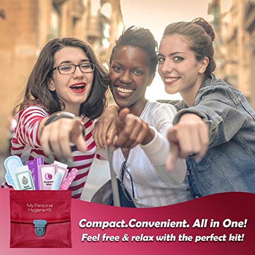 All-in-One Menstrual Kit for Travel (Red Purse)