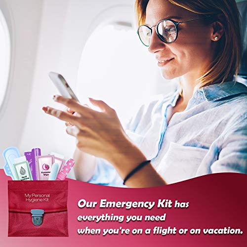All-in-One Menstrual Kit for Travel (Red Purse)