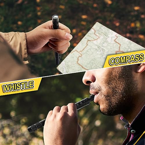Gifts for Men, 9 in 1 Tactical Pen, Dad Gifts for Fathers Day, Father's Day Gifts from Daughter/Wife, Multitool Pen With Glass Breaker + Ballpoint + Fire Starter + Compass + Whistle + Multi-tool Head