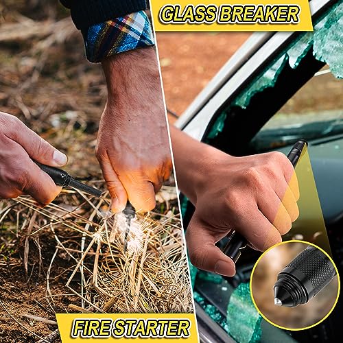 Gifts for Men, 9 in 1 Tactical Pen, Dad Gifts for Fathers Day, Father's Day Gifts from Daughter/Wife, Multitool Pen With Glass Breaker + Ballpoint + Fire Starter + Compass + Whistle + Multi-tool Head