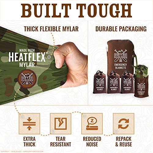 Toughest Thermal Mylar Emergency Blankets - 4-Pack