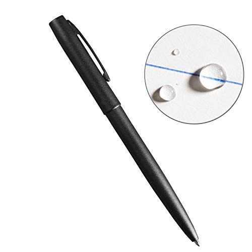 Rite in the Rain Weatherproof Black Metal Tactical Clicker Pen - Blue Ink (No. 97B)