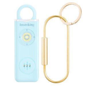 Rechargeable Personal Safety Alarm Keychain - Blue