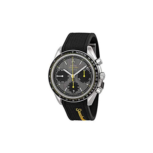 Omega Racing Watch with Grey Dial & Black Rubber
