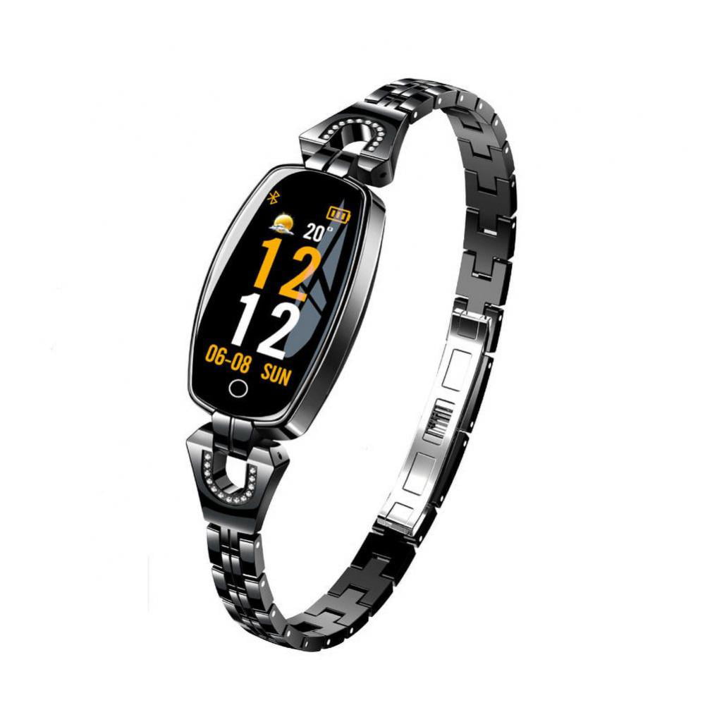 Women's Stainless Steel Fitness Smartwatch with Heart Monitor