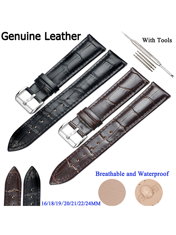 Qtymom Leather Watch Band 16-24mm