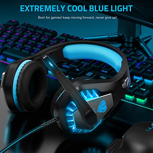 LED Gaming Headset with Mic for Multiple Devices