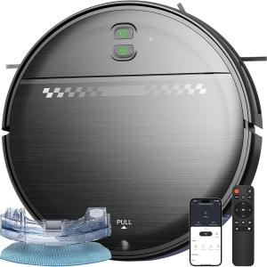 MANVN Robot Vacuum/Mop Combo, Wi-Fi/APP/Alexa, Self-Charging, Silent