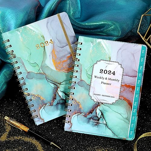 Academic Planner 2023-2024 with Tabs - Green
