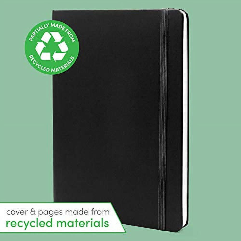 PAPERAGE Recycled Dotted Journal, (Black), 160 Pages, Hardcover, 5.7” x 8”