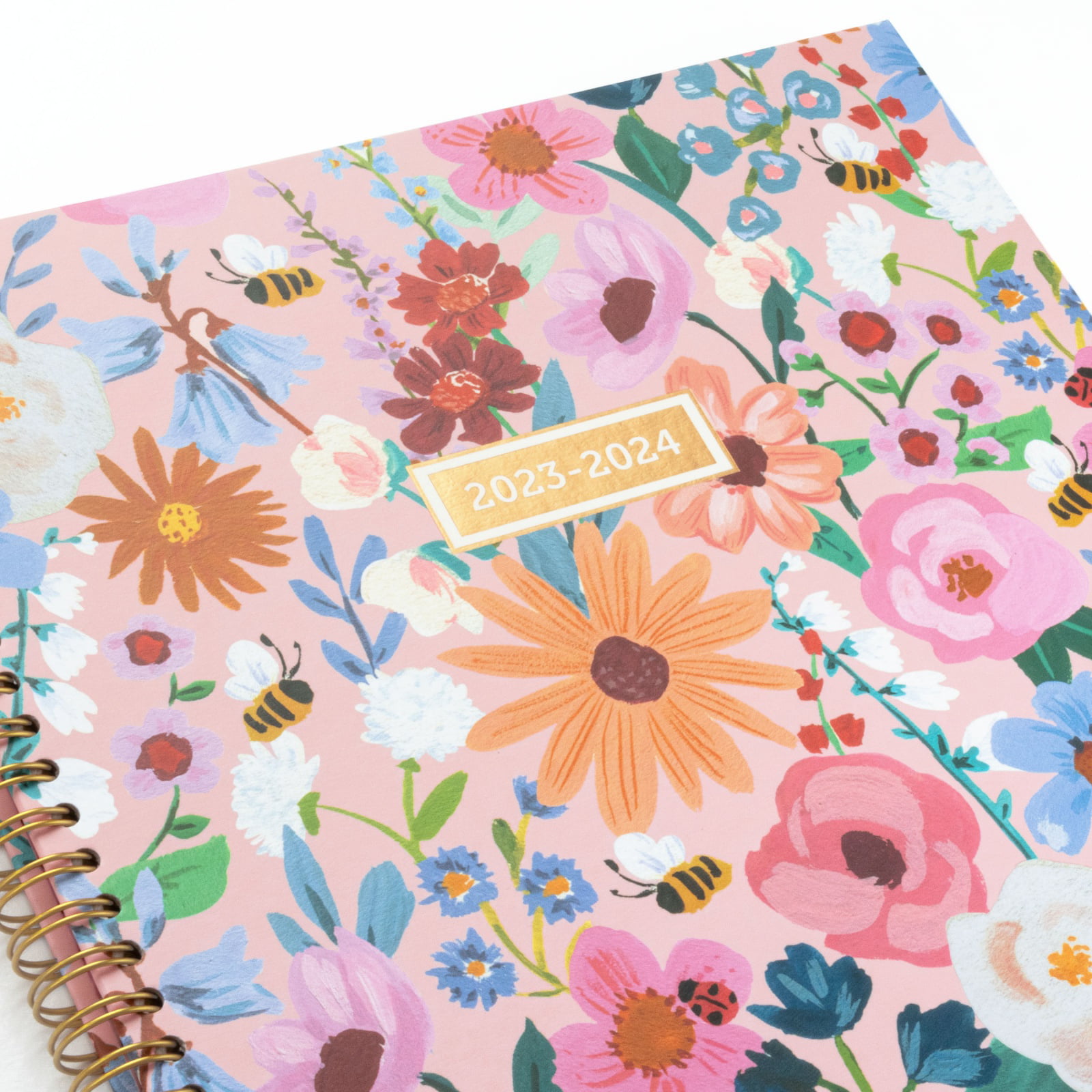 2023-2024 Mintgreen Weekly/Monthly Spiral Planner, 8.5" x10.5", Wildflower