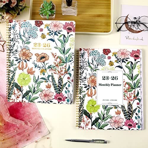 2023-2026 Monthly Planner/Calendar - 3 Year Monthly Planner 2023-2026, Jul. 2023 - Jun. 2026, 9" × 11" Calendar Planner 36-Month with Tabs, Twin-Wire Binding, Two-Side Pocket, Celebrity Quotes ＆ Notes