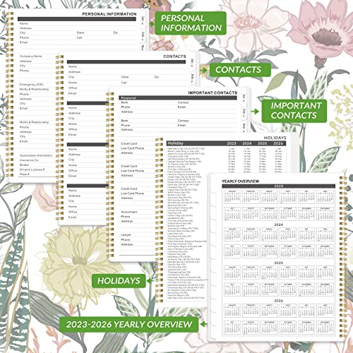 2023-2026 Monthly Planner/Calendar - 3 Year Monthly Planner 2023-2026, Jul. 2023 - Jun. 2026, 9" × 11" Calendar Planner 36-Month with Tabs, Twin-Wire Binding, Two-Side Pocket, Celebrity Quotes ＆ Notes