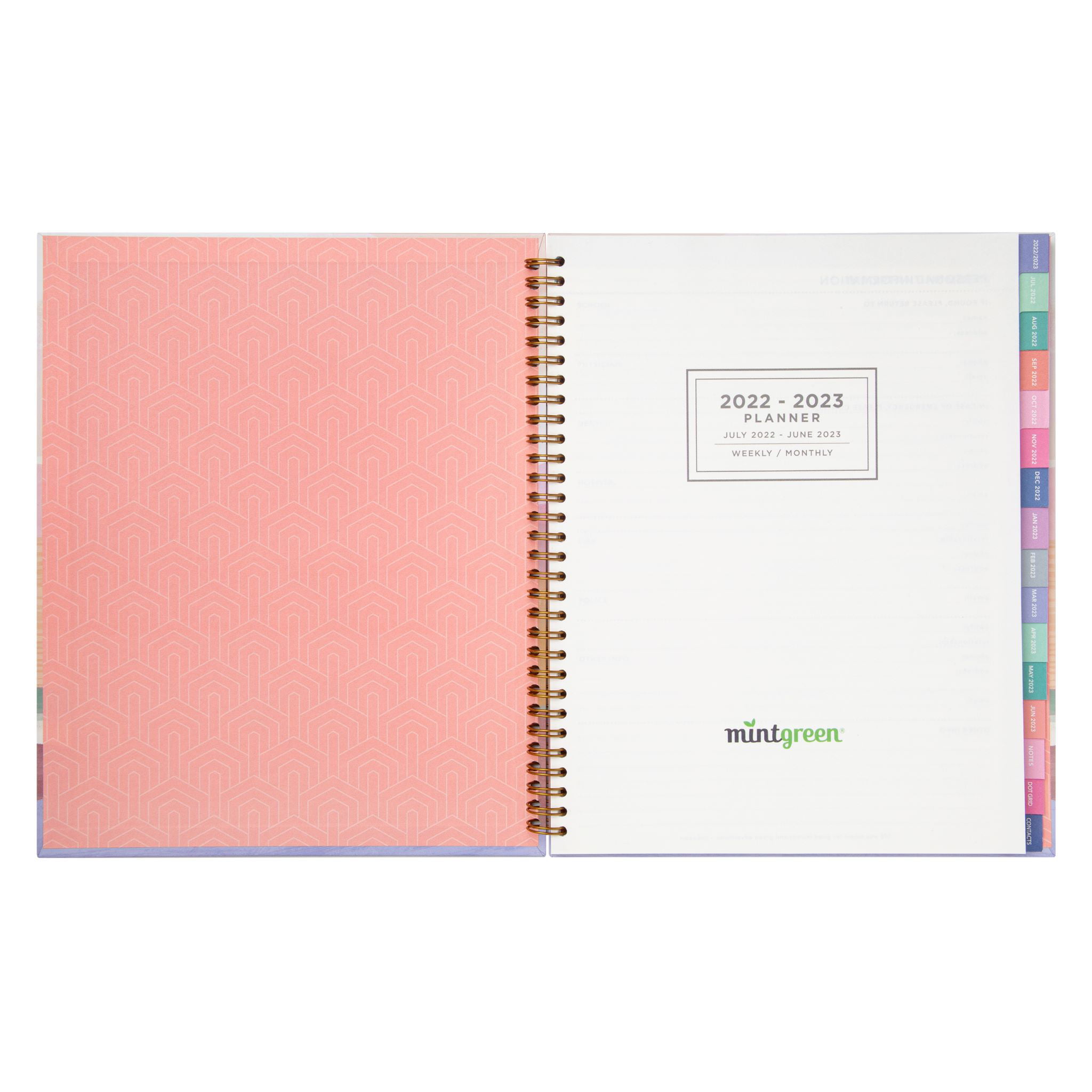 Mintgreen Mountain 2022-2023 Spiral Planner