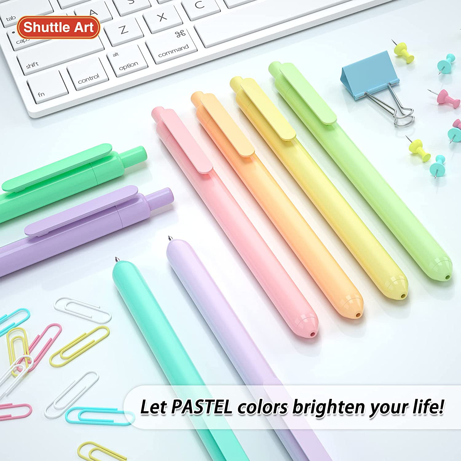 Shuttle Art Pastel Gel Pens, 0.5mm Fine Point