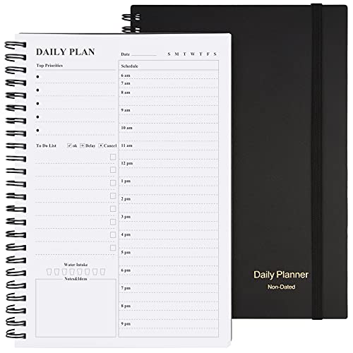 Asten Hourly Daily Planner Notebook - Black