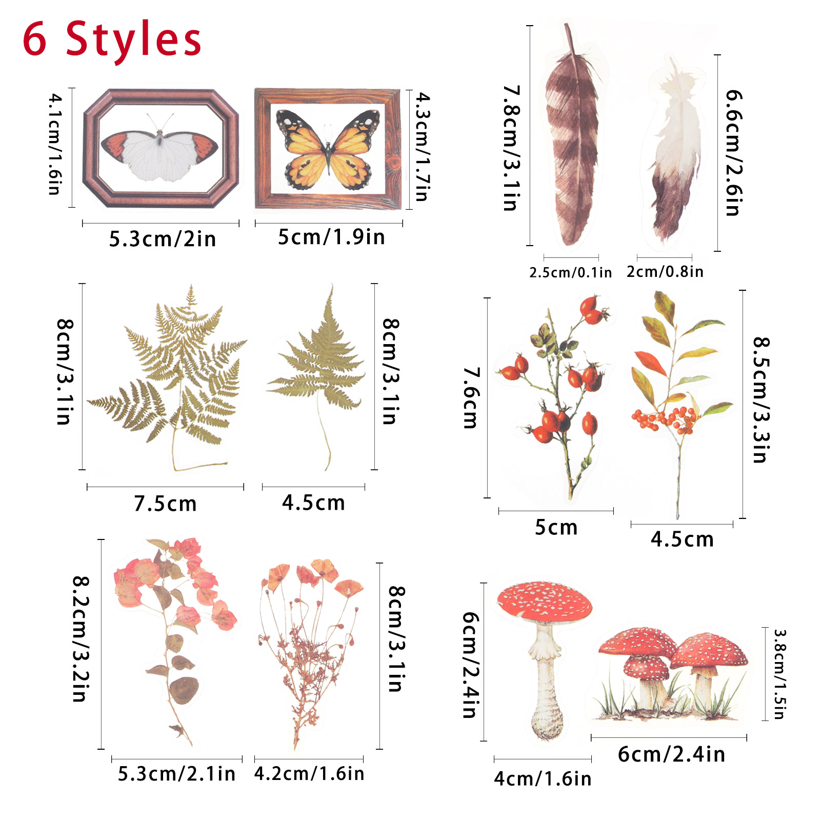 240 Vintage Plant Stickers for Journals/Planners