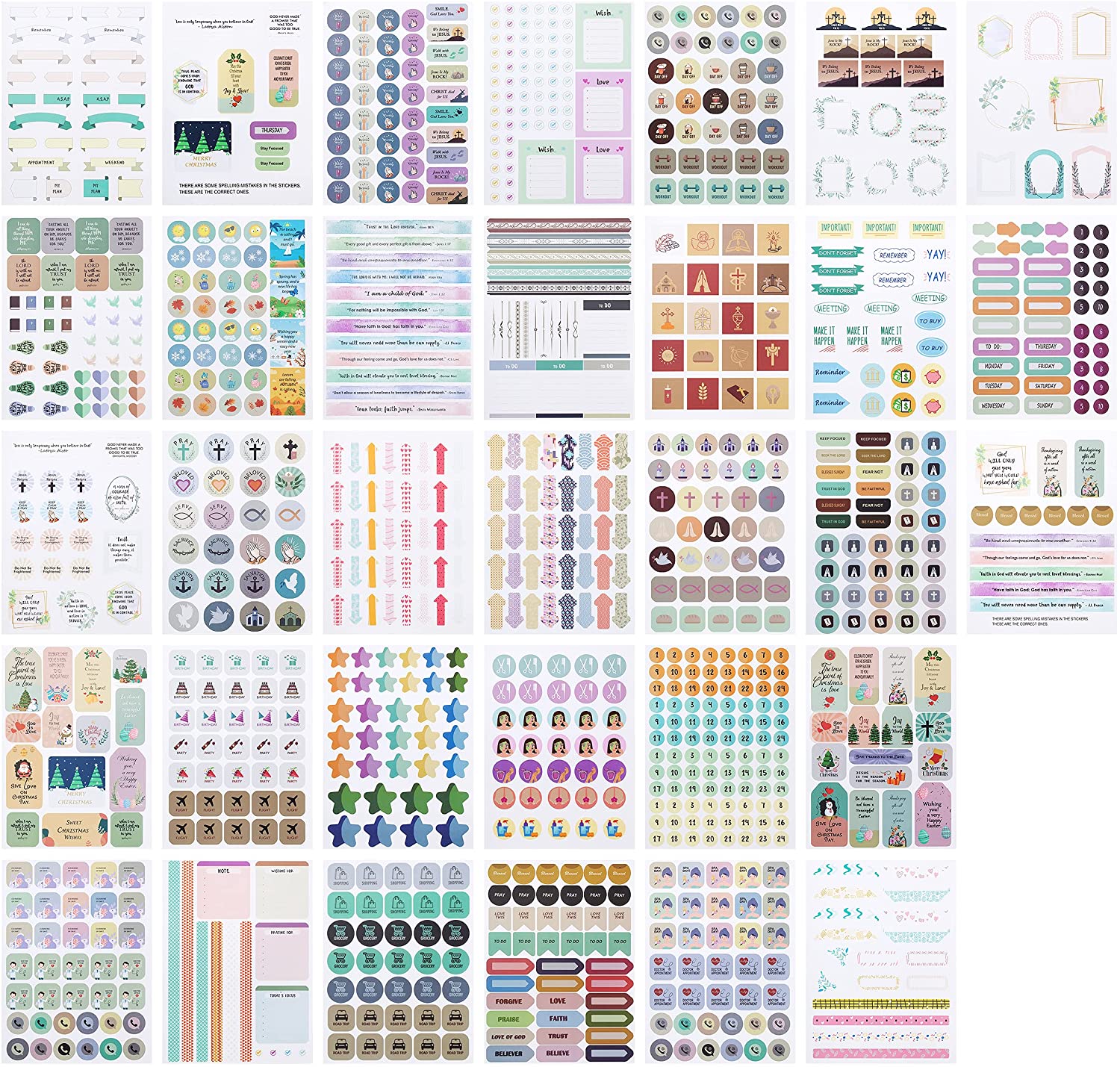 Christian Planner Stickers - 1034 Pieces