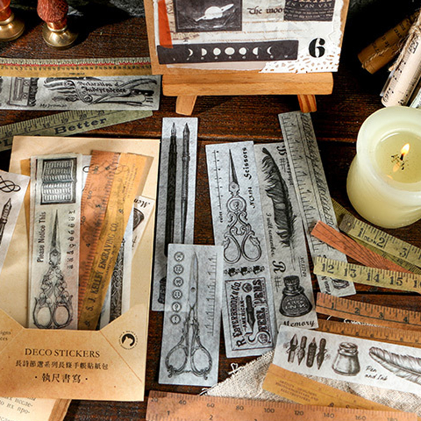 Vintage Library Decal Stickers for Journaling