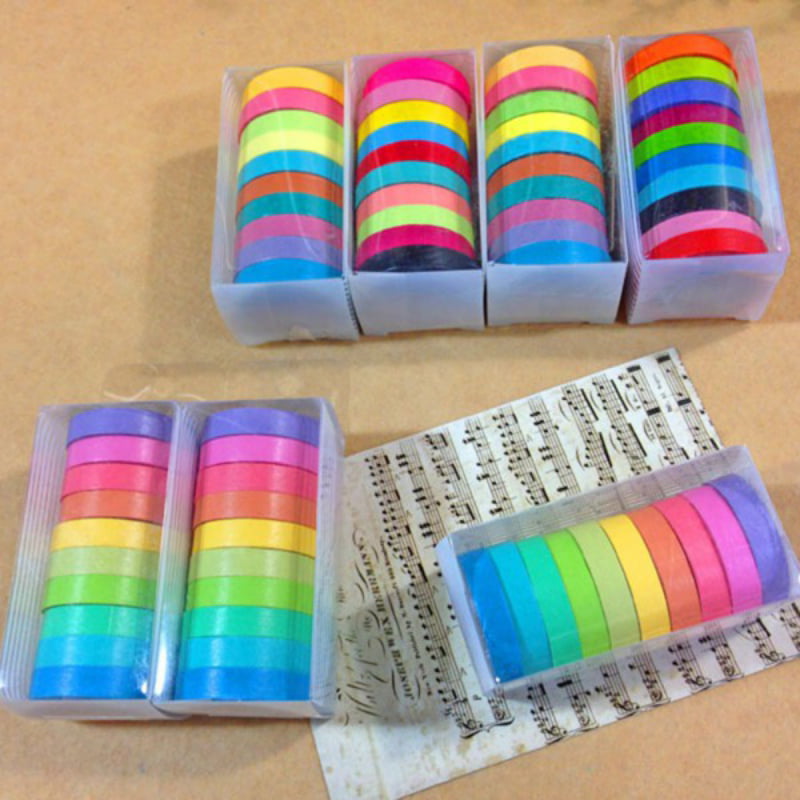 10 Rolls Rainbow Washi Tape for DIY