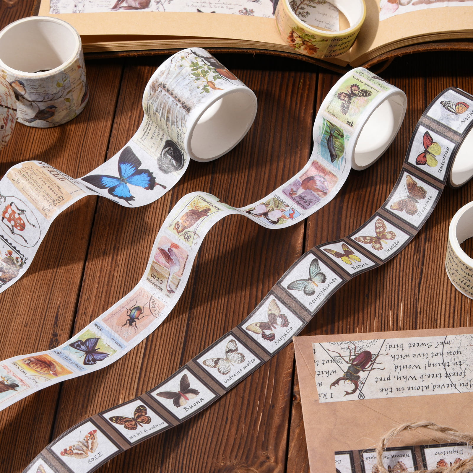Vintage Floral Washi Tape Set for Crafting