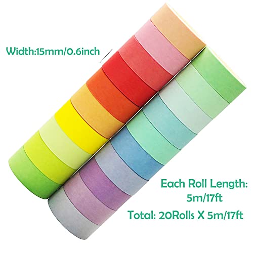 Rainbow Washi Tape Set for Journaling and Crafts
