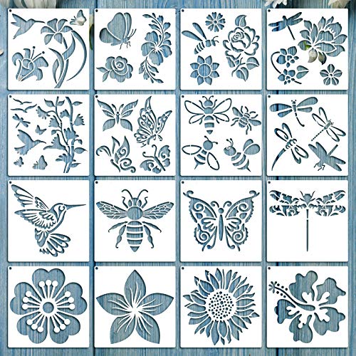 Flower and Bee Stencil Set for DIY Crafts