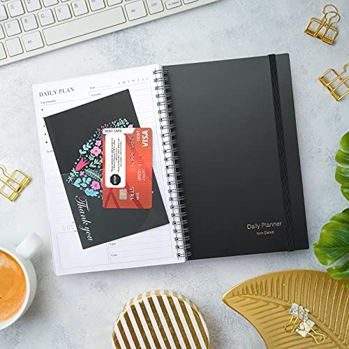 Asten Hourly Daily Planner Notebook - Black