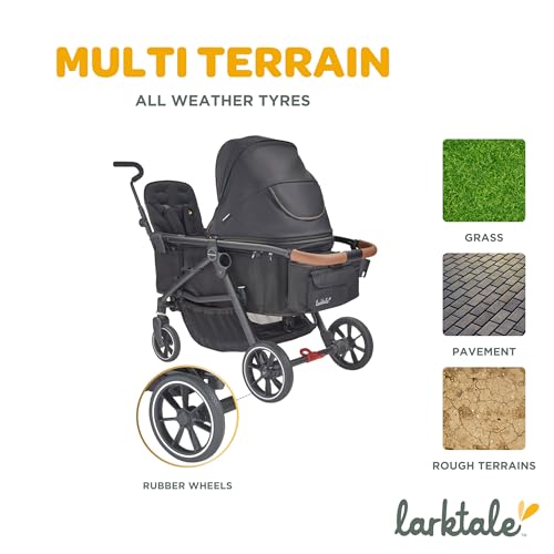 Larktale Crossover Stroller/Wagon Combo - Convertible, Canopy - Byron Black