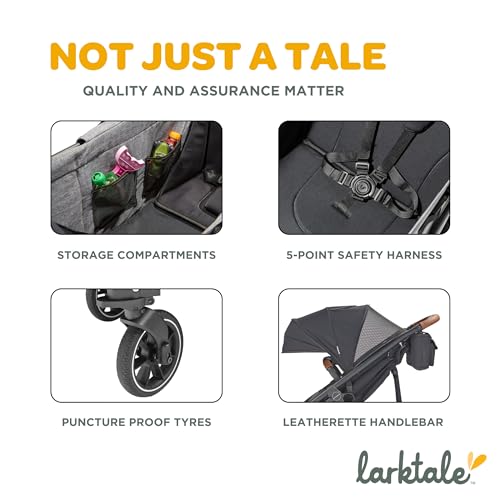 Larktale Crossover Stroller/Wagon Combo - Convertible, Canopy - Byron Black
