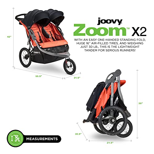 Joovy Zoom X2 Double Jogging Stroller, Paprika