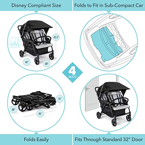 Foundations Odyssey 4 Seat Quad Stroller with Canopy