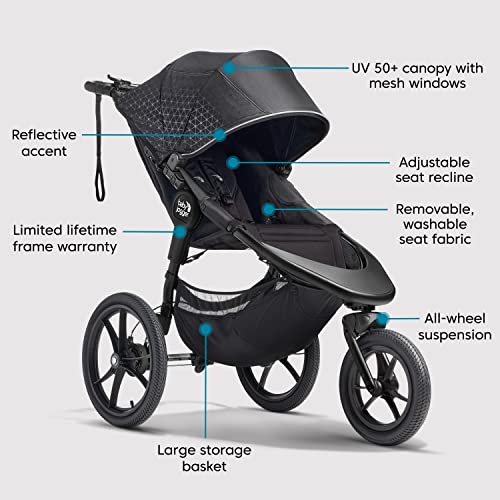 Baby Jogger Summit X3 3-Wheel Jogging Stroller - Midnight Black