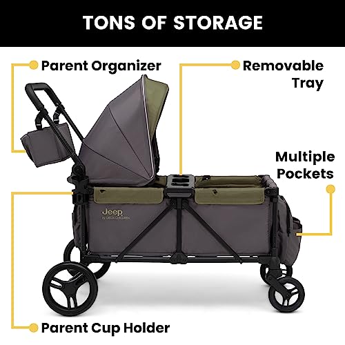 Jeep All-Terrain Stroller Wagon - Canopy, Organizer, Snack Tray