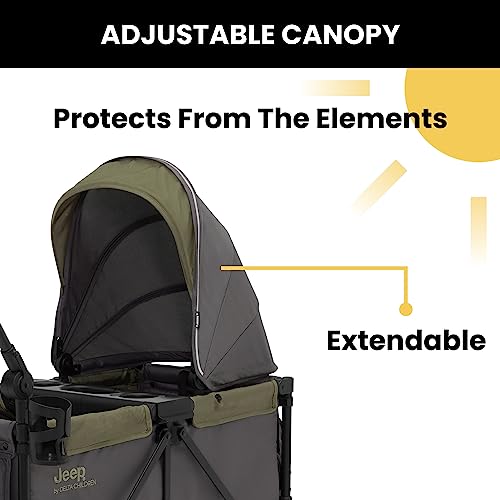Jeep All-Terrain Stroller Wagon - Canopy, Organizer, Snack Tray