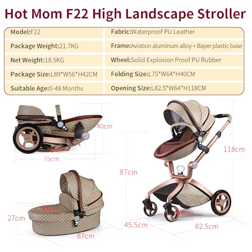 Hot Mom Baby Stroller: Adjustable Seat Height, Reversible